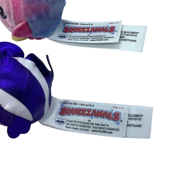 Squeezamals Set Of 3 Plush Squishy Toys Penguin Elephant Fish - Picture 4 of 5